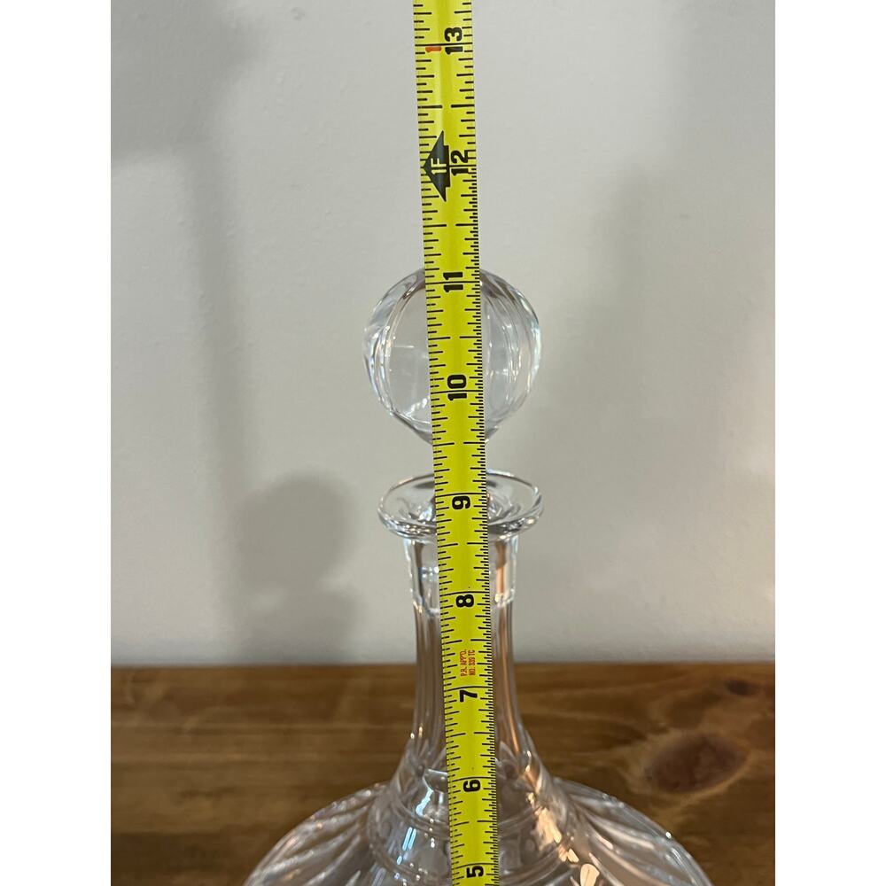 Vtg European Cut Crystal Decanter w/ Globe Stopper Mid-Century Barware Elegant - Picture 10 of 12